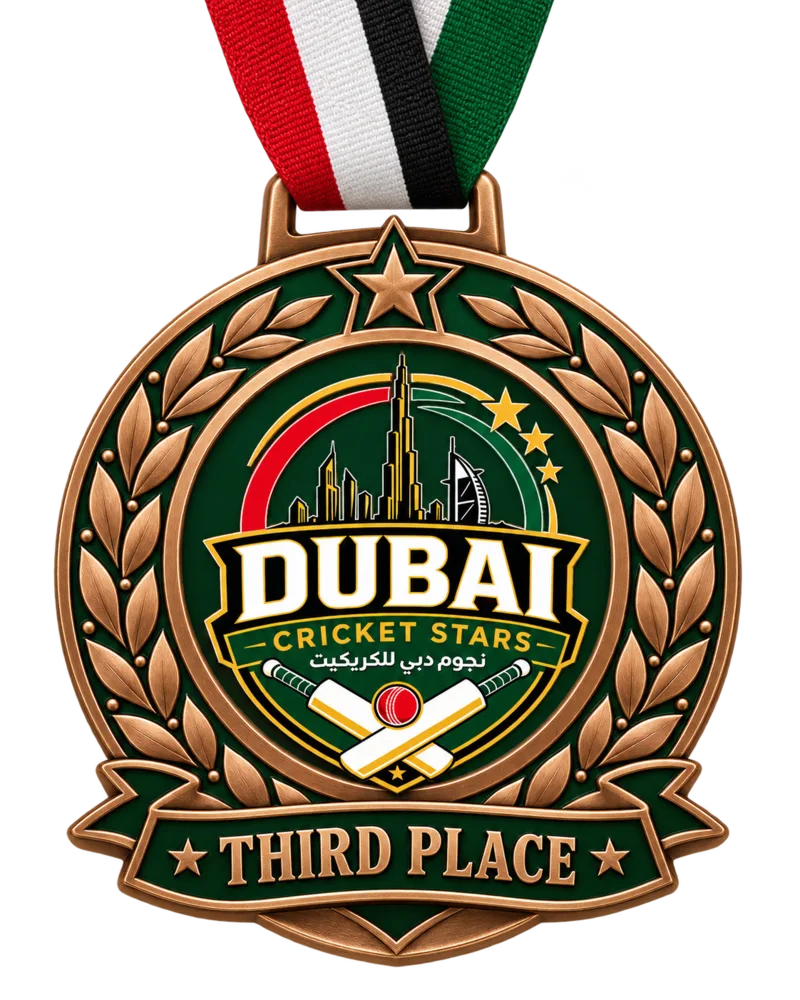 Dubai Cricket Stars third-place medal